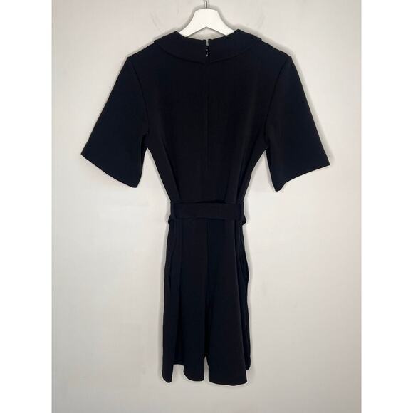 COS Short Sleeve V-Neck Belted Wrap-Effect Playsuit Black Women's Size S NWT - Picture 8 of 10